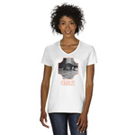 Pet Photo Women's V-Neck T-Shirt - White - Medium