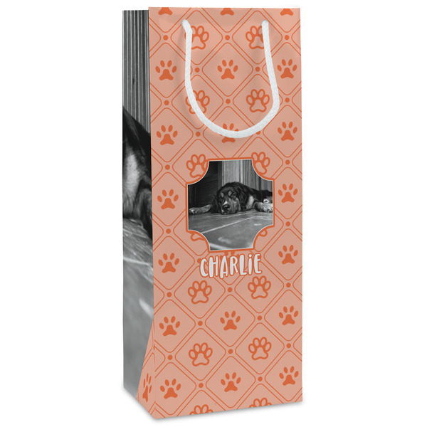 Custom Pet Photo Wine Gift Bags - Matte