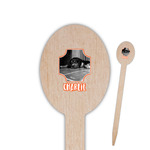 Pet Photo Oval Wooden Food Picks - Single Sided