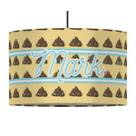 Poop Emoji 12" Drum Pendant Lamp - Fabric (Personalized)