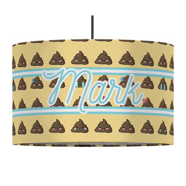 Custom Poop Emoji 12" Drum Pendant Lamp - Fabric (Personalized)