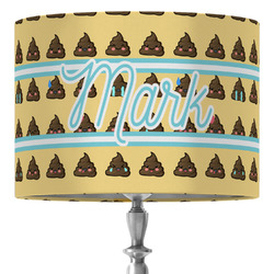 Poop Emoji 16" Drum Lamp Shade - Fabric (Personalized)