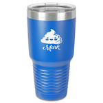 Poop Emoji 30 oz Stainless Steel Tumbler - Royal Blue - Single-Sided (Personalized)