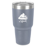 Poop Emoji 30 oz Stainless Steel Tumbler - Grey - Single-Sided (Personalized)