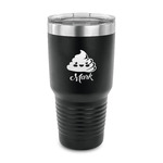 Poop Emoji 30 oz Stainless Steel Tumbler - Black - Single Sided (Personalized)