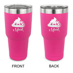 Poop Emoji 30 oz Stainless Steel Tumbler - Pink - Double Sided (Personalized)