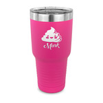 Poop Emoji 30 oz Stainless Steel Tumbler - Pink - Single Sided (Personalized)