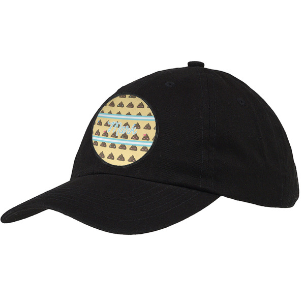 Custom Poop Emoji Baseball Cap - Black (Personalized)