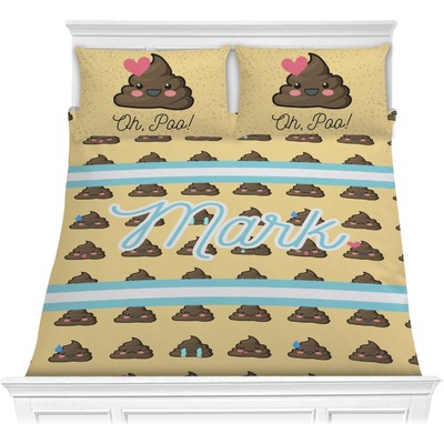 Poop Emoji Comforter Set - Full / Queen (Personalized ...