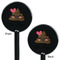 Poop Emoji Black Plastic 5.5" Stir Stick - Double Sided - Round - Front & Back