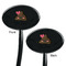 Poop Emoji Black Plastic 7" Stir Stick - Double Sided - Oval - Front & Back