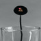 Poop Emoji Black Plastic 7" Stir Stick - Oval - Main