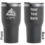 Poop Emoji RTIC Tumbler - Black - Engraved Front & Back (Personalized)