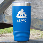 Poop Emoji 20 oz Stainless Steel Tumbler - Royal Blue - Double Sided (Personalized)