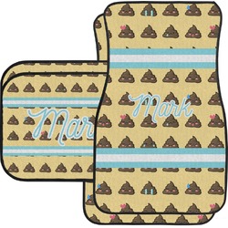 Poop Emoji Car Floor Mats Set - 2 Front & 2 Back (Personalized)