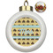 Poop Emoji Ceramic Christmas Ornament - Poinsettias (Front View)