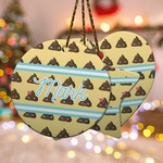 Poop Emoji Ceramic Ornament w/ Name or Text