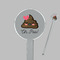 Poop Emoji Clear Plastic 7" Stir Stick - Round - Closeup