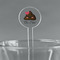 Poop Emoji Clear Plastic 7" Stir Stick - Round - Main