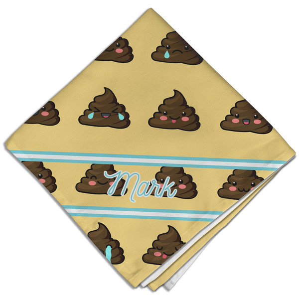 Custom Poop Emoji Cloth Dinner Napkin - Single w/ Name or Text