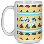 Poop Emoji 15 Oz Coffee Mug - White (Personalized)