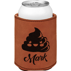 Poop Emoji Leatherette Can Sleeve - Single Sided (Personalized)