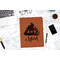 Poop Emoji Cognac Leatherette Portfolios - Lifestyle Image