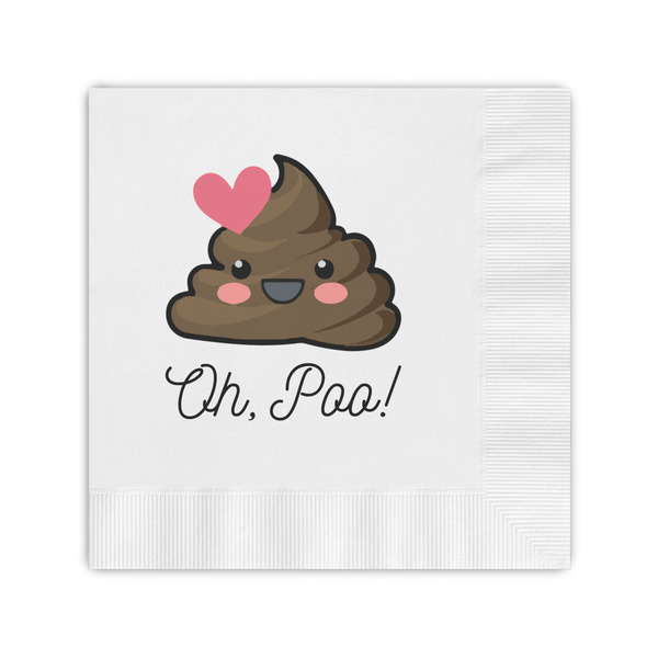 Custom Poop Emoji Coined Cocktail Napkins (Personalized)