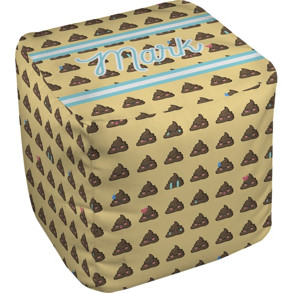 Custom Poop Emoji Cube Pouf Ottoman (Personalized)