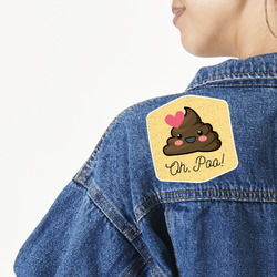 Poop Emoji Twill Iron On Patch - Custom Shape - Large (Personalized)