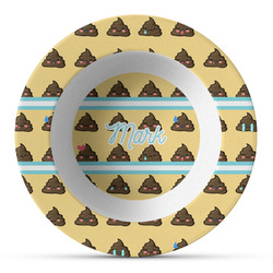 Poop Emoji Plastic Bowl - Microwave Safe - Composite Polymer (Personalized)