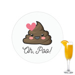 Poop Emoji Printed Drink Topper - 2.15" (Personalized)