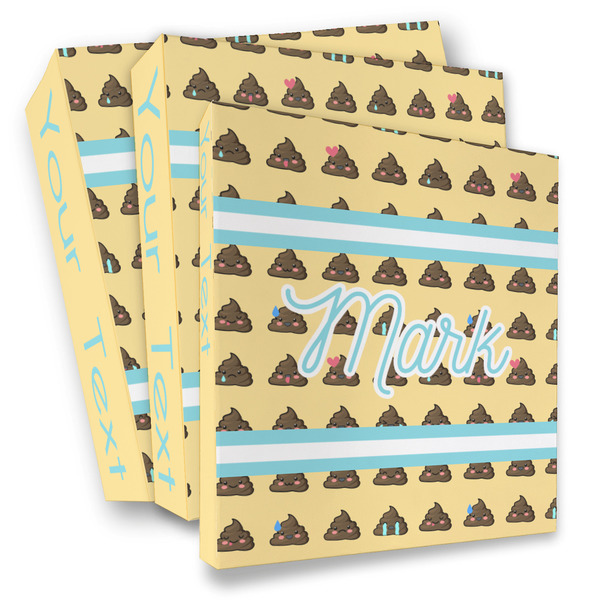 Custom Poop Emoji 3 Ring Binder - Full Wrap (Personalized)