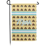 Poop Emoji Small Garden Flag - Double Sided w/ Name or Text