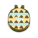 Poop Emoji Golf Ball Marker - Hat Clip - Gold