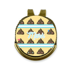 Poop Emoji Golf Ball Marker - Hat Clip - Gold