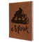 Poop Emoji Leather Sketchbook - Large - Single Sided - Angled View