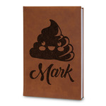 Poop Emoji Leatherette Journal - Large - Double Sided (Personalized)