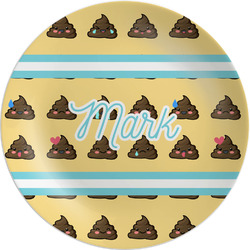 Poop Emoji Melamine Salad Plate - 8" (Personalized)