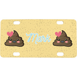 Poop Emoji Mini / Bicycle License Plate (4 Holes) (Personalized)