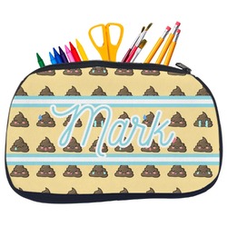 Poop Emoji Neoprene Pencil Case - Medium w/ Name or Text