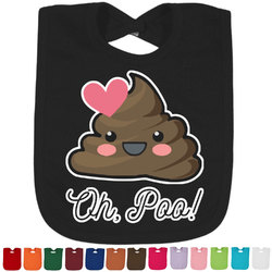 Poop Emoji Cotton Baby Bib (Personalized)