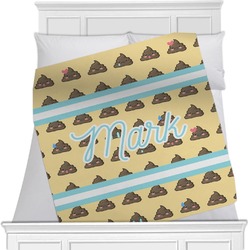 Poop Emoji Minky Blanket - Toddler / Throw - 60"x50" - Double Sided (Personalized)