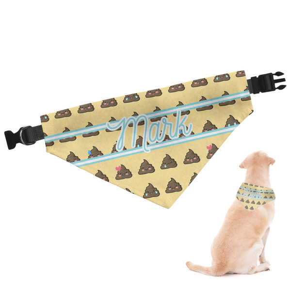 Custom Poop Emoji Dog Bandana - Large (Personalized)