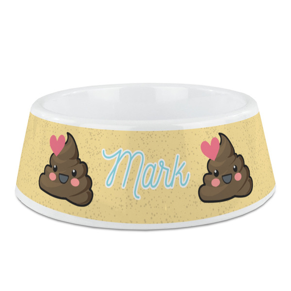 Custom Poop Emoji Plastic Dog Bowl - Medium (Personalized)