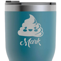 Poop Emoji RTIC Tumbler - Dark Teal - Laser Engraved - Single-Sided (Personalized)