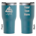 Poop Emoji RTIC Tumbler - Dark Teal - Laser Engraved - Double-Sided (Personalized)