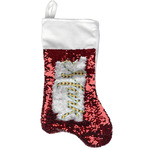 Poop Emoji Reversible Sequin Stocking - Red (Personalized)