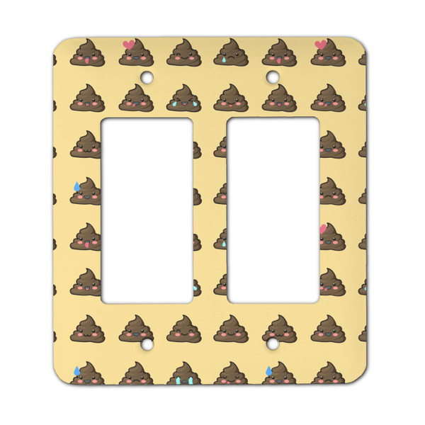 Custom Poop Emoji Rocker Style Light Switch Cover - Two Switch