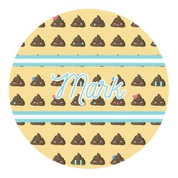 Poop Emoji Round Decal - Small (Personalized)